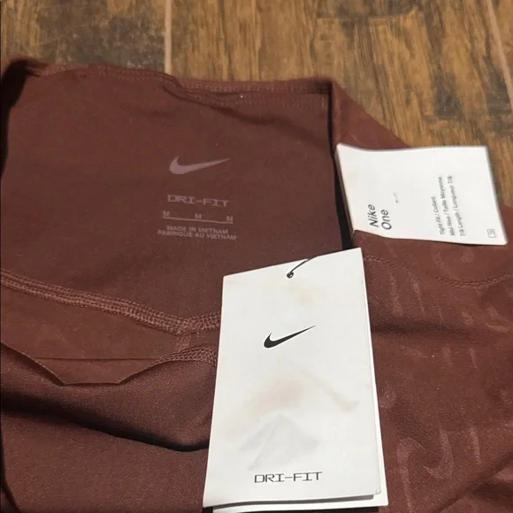 Nike Brown Dri-FIT Leggings 7/8 NWT - Picture 2 of 7